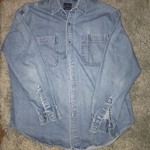 Jean long sleeved button down shirt